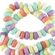 Polymer Perlen Rondell 7mm - Multicolour pastel